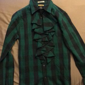 Rugby Ralph Lauren plaid ruffle top